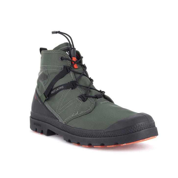 Palladium Pampa Travel Lite+ Waterproof Men's Boots Olive | UK J120-GSU